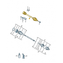 Kloubový hřídel se synchron. Škoda (originál) 3C0407271AE