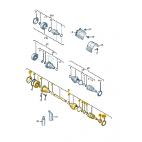 Hřídel kloubový se synch. Škoda (originál) 6Q0407271DA