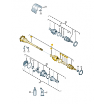 Hřídel kloubový se synch. Škoda (originál) 6Q0407451FX