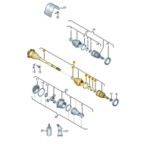 Hřídel kloubový se synch. Škoda (originál) 6Q0407451FX